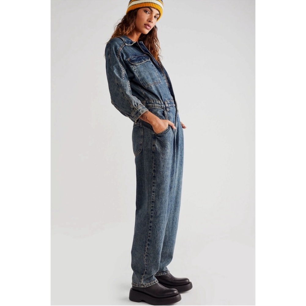 Free People Denim Jumpsuit